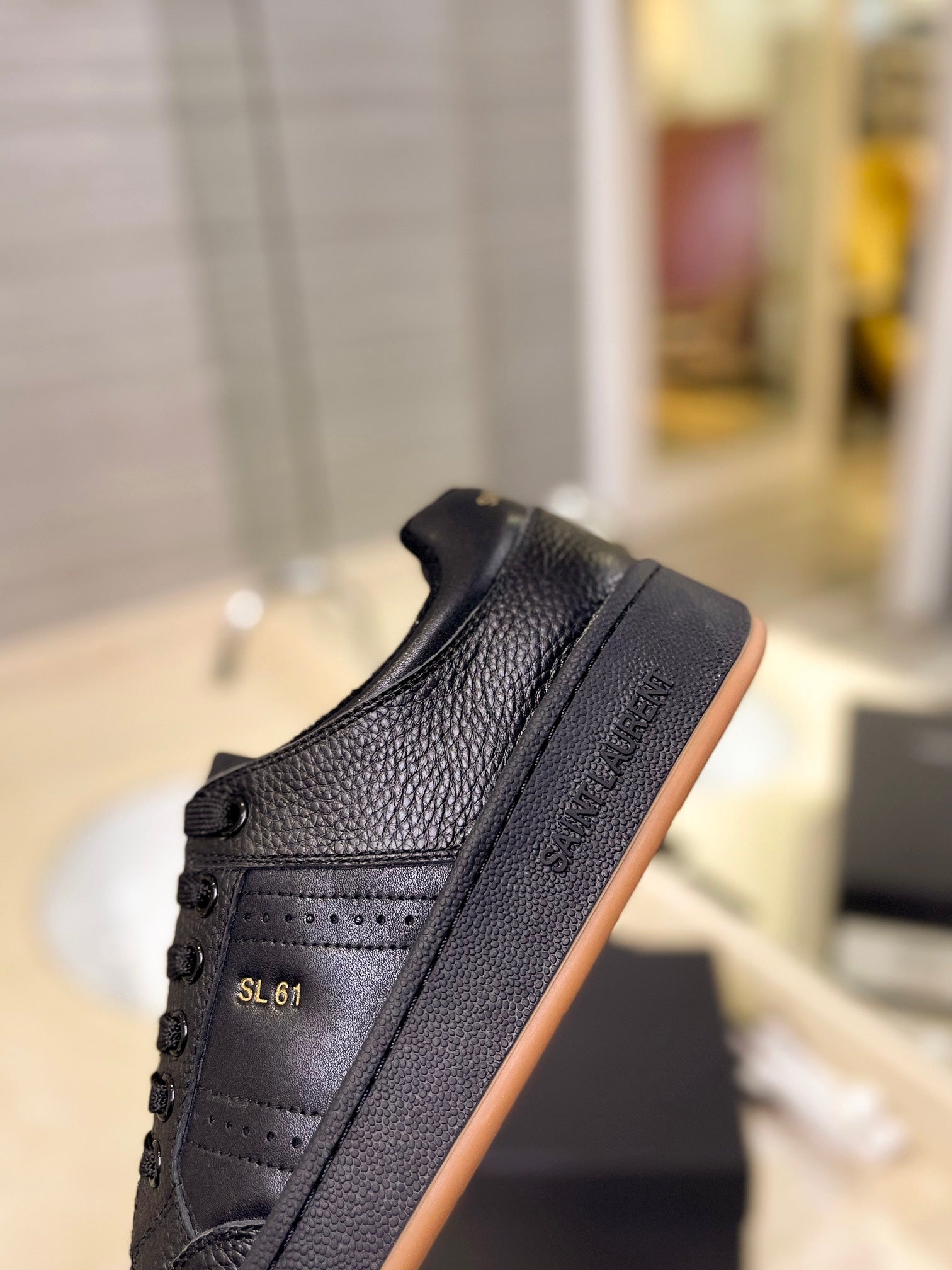 SL SL/61 SNEAKERS BLACK PERFORATED CALFSKIN
