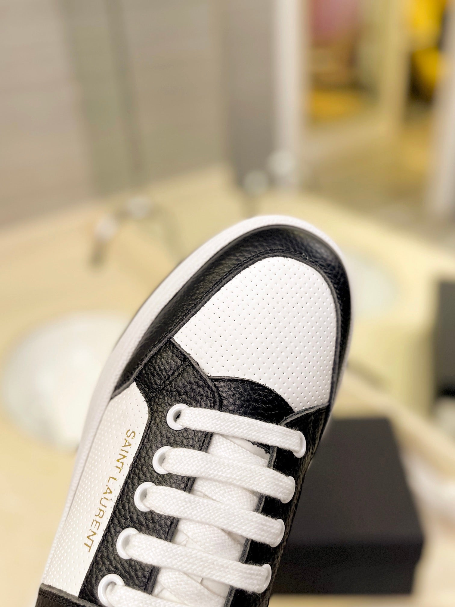 SL SL/61 SNEAKERS WHITE-BLACK CALFSKIN