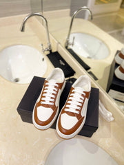 SL SL/61 SNEAKERS WHITE-BROWN CALFSKIN