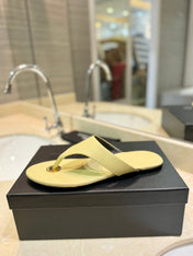 SL KOUROS THONG SANDALS PASTEL YELLOW CALFSKIN
