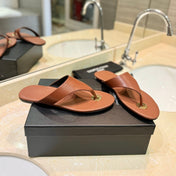 SL KOUROS THONG SANDALS BROWN CALFSKIN