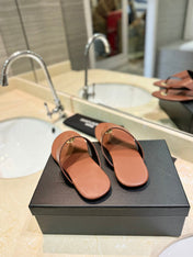 SL KOUROS THONG SANDALS BROWN CALFSKIN