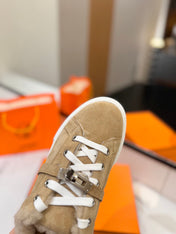 DAY SNEAKER IN TORTILLA BROWN SUEDE AND FLEECE LINING