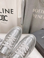 SL SL/61 SNEAKERS SILVER PERFORATED CALFSKIN