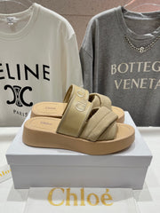 MILA PLATFORM 5 CM IN OYSTER GREY NYLON WITH EMBROIDERED LOGO