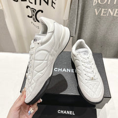 Double C  New Quilted Panda Shoes White Sheepskin