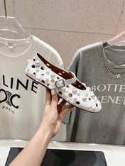ALAIA PEARL MARY JANE SHOES WHITE LAMBSKIN
