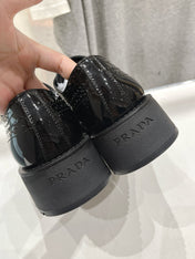 PRA BRUSHED LEATHER DERBY SHOES GLOSSY BLACK