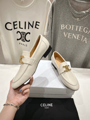 TRIOMPHE LOAFER IN WHITE SMOOTH CALFSKIN GOLD HARDWARE