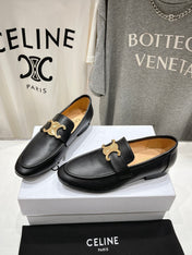 TRIOMPHE LOAFER IN BLACK SMOOTH CALFSKIN GOLD HARDWARE