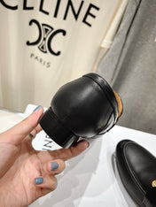 TRIOMPHE LOAFER IN BLACK SMOOTH CALFSKIN GOLD HARDWARE