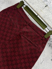 Gucci High Waist Short Red Jacquard Fabric