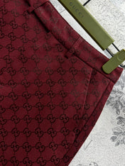 Gucci High Waist Short Red Jacquard Fabric