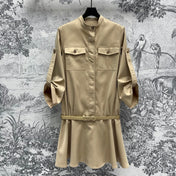 Loewe Dress Kaki Polyester Fiber