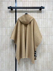 BURBERRY 25S HOODED CASHMERE PONCHO 2768