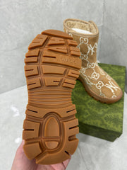 GG&NY SNOW BOOTS IN WOOD BROWN SUEDE AND WOOL LINING