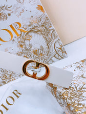 DIOR 25S BELT 25 MM IN WHITE CALFSKIN 561822