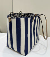 LARGE ROLL 33 IN MIDNIGHT BLUE MIX WHITE JACQUARD FABRIC