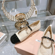 MARY JANE SANDAL CAP TOE BRIGHT CREAM SHEEPSKIN