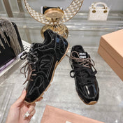 Glossy Black Sneakers NB Cowhide