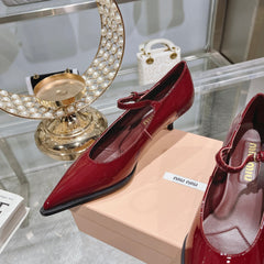 Slingback Shoes Cherry Color Beads