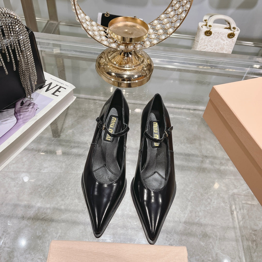 Slingback Shoes Black Beads