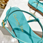 DIORIVIERA C'EST THONG SANDAL SKY BLUE AQUAMARINA CALFSKIN