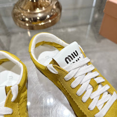 PLUME NAPPA SNEAKERS IN YELLOW SUEDE AND CANVAS