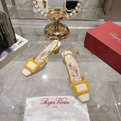VIVIER SLINGBACK 45 IN YELLOW CALFSKIN