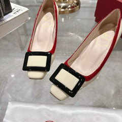 ROGER VIVIER 25S TROMPETTE BALLERINAS 45MM IN IVORY CALFSKIN