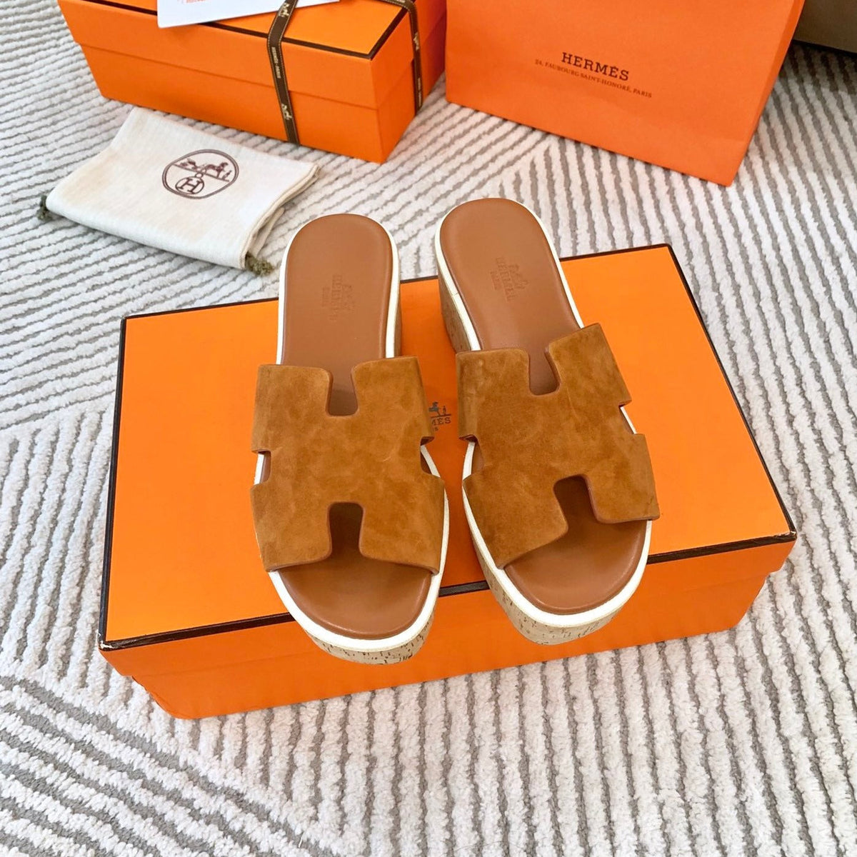 EZE 65 SANDAL BRIGHT BROWN SUEDE