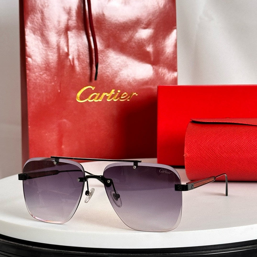 SANTOS SQUARE FRAME SUNGLASSES 524492 IN METAL AND WOODEN