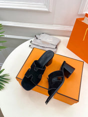 HELIA 60 SANDAL BLACK SUEDE