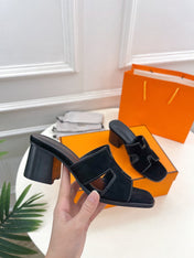 HELIA 60 SANDAL BLACK SUEDE