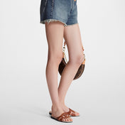 LV WOMEN ISOLA FLAT MULE IN CINNAMON BROWN SHEEPSKIN