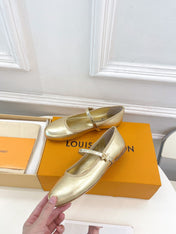 LV WOMEN ROMY FLAT BALLERINA IN GOLDEN METALLIC LAMBSKIN
