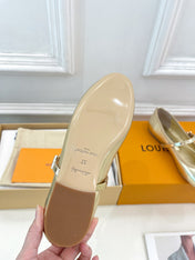 LV WOMEN ROMY FLAT BALLERINA IN GOLDEN METALLIC LAMBSKIN
