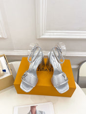 LV WOMEN HIGH SANDAL IN SILVER CALFSKIN