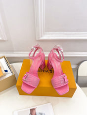 LV WOMEN HIGH SANDAL IN BRIGHT PINK CALFSKIN