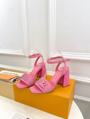 LV WOMEN HIGH SANDAL IN BRIGHT PINK CALFSKIN