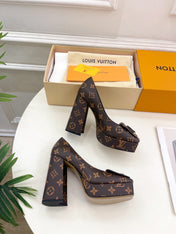SHAKE MARY JANE HIGH HEEL 12 CM IN CHOCOLATE BROWN MONOGRAM CALFSKIN