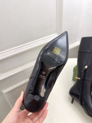 SIGNORIA KNEE BOOTS 4.5CM IN BLACK CALFSKIN