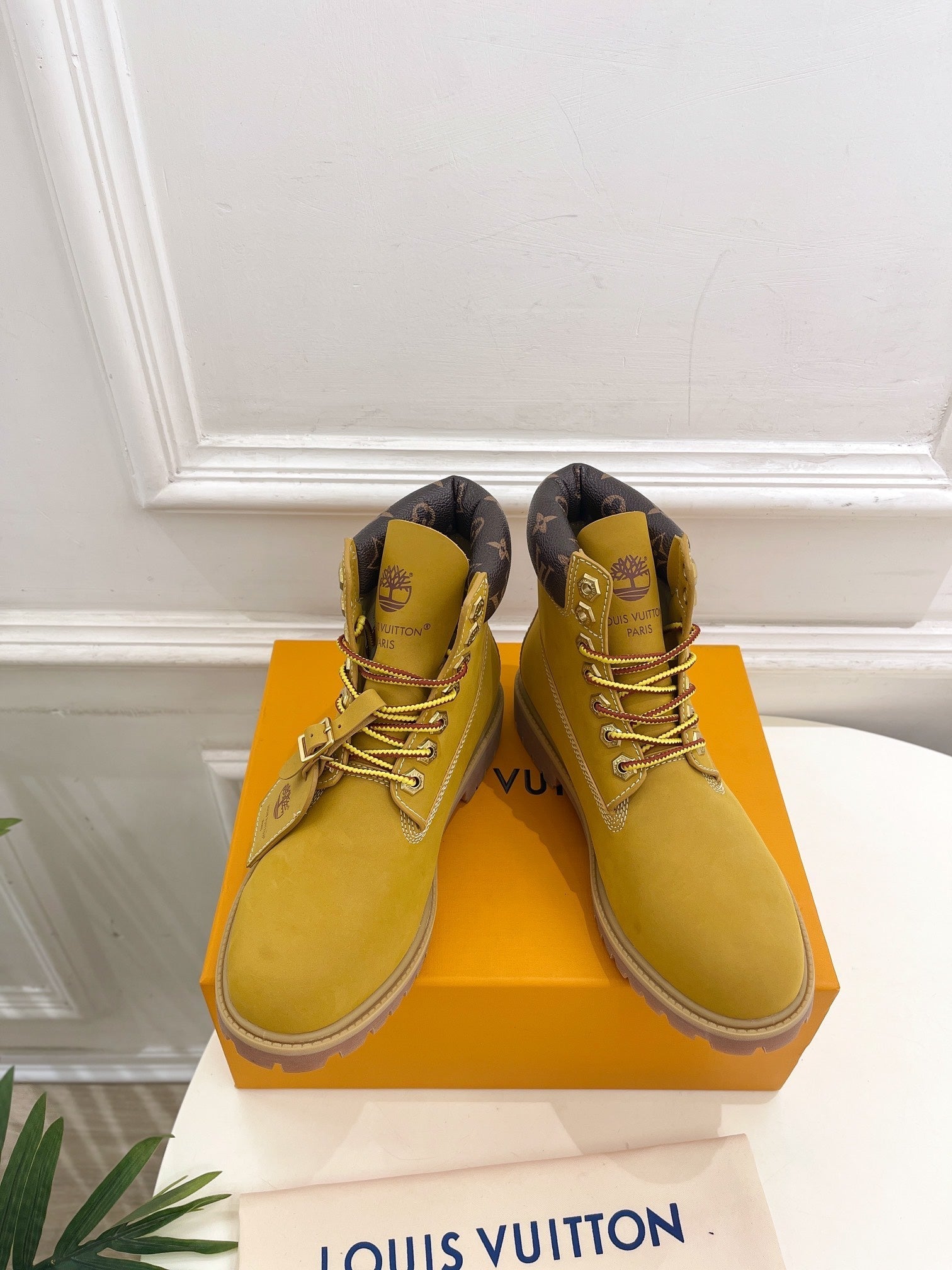 LV X TIMBERLAND MARTIN BOOT IN PEANUT BROWN SUEDE