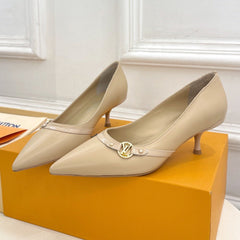6AM HIGH PUMP 5 CM IN BISQUE BEIGE CALFSKIN