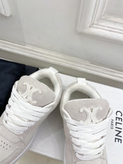 HUNTINGTON LOW LACE-UP SNEAKER IN PALE GRAY SUEDE AND MESH