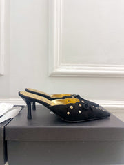 HIGH 65 MM MULE IN BLACK SUEDE