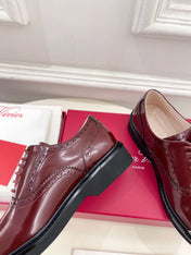 VIV' RANGERS LACE-UPS IN BURGUNDY RED CALFSKIN