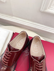 VIV' RANGERS LACE-UPS IN BURGUNDY RED CALFSKIN