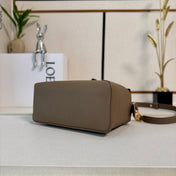 LOEWE 25S MEDIUM PUZZLE EDGE BAG 24 IN WALNUT BROWN CALFSKIN GOLD HARDWARE