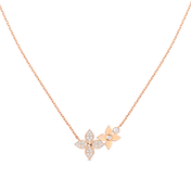STAR BLOSSOM NECKLACE PINK GOLD DIAMONDS